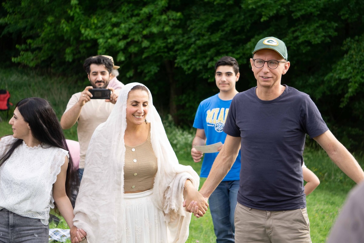 Gunnar Kaiser nach seiner Rede am Jerusalem Friedensmal
