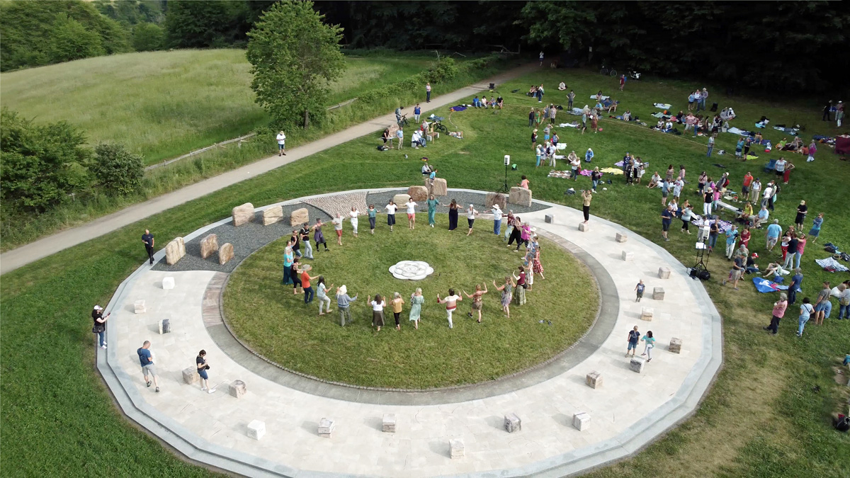 Luftbild 2 - Abschluss des Festes am Jerusalem Friedensmal, 22. 5. 2022