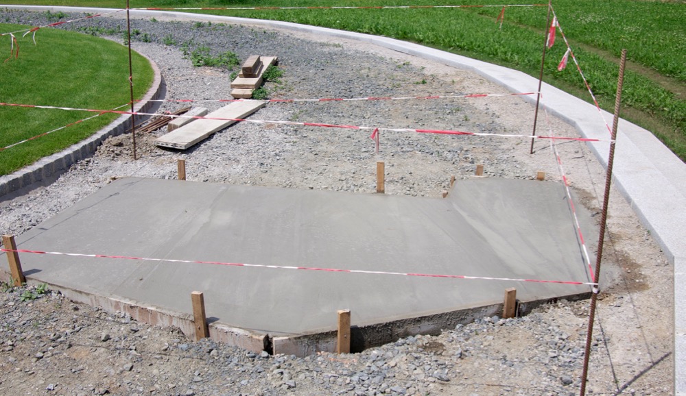 Das Fundament ist fertig betoniert