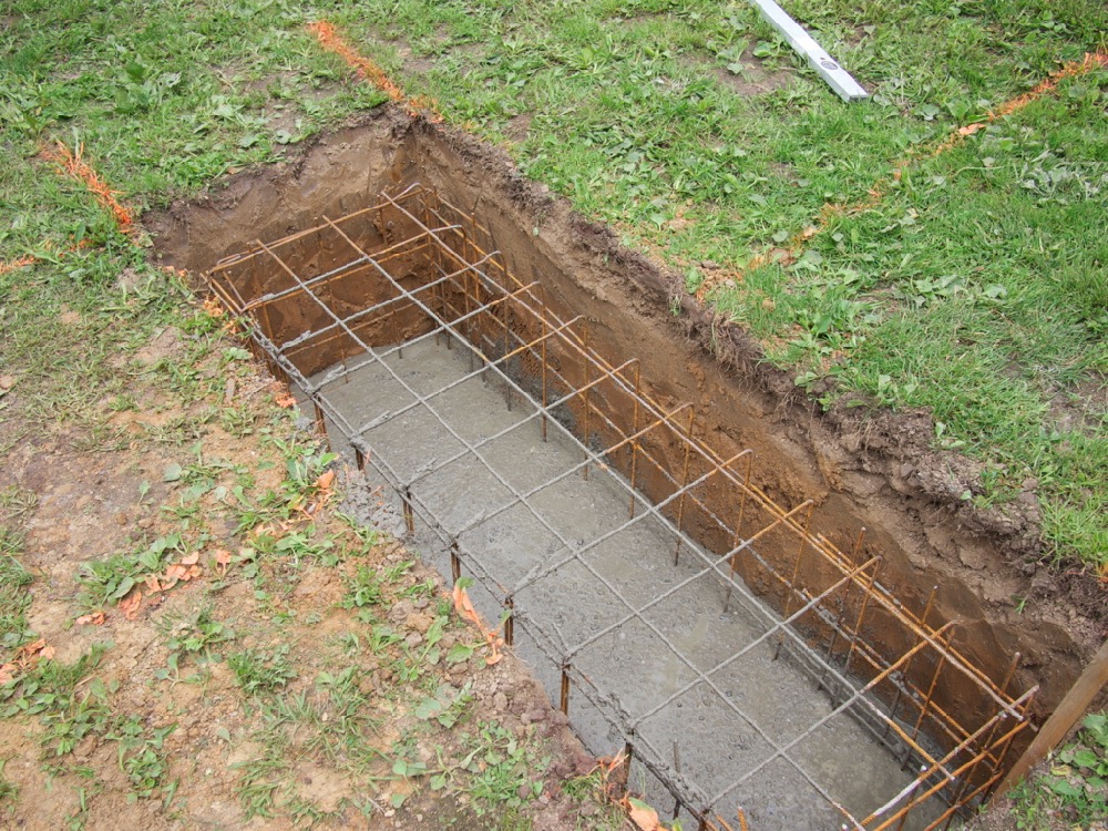 Beton wird in die Form gefüllt