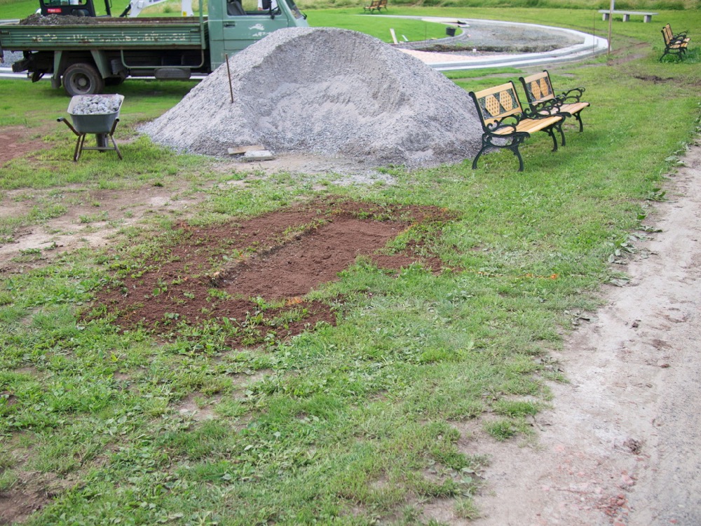 Das Fundament ist unter der Erde verborgen