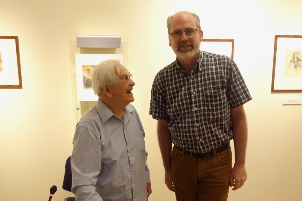 Zwei Künstler treffen sich in Yad Vashem. Yehuda Bacon and Thomas Zieringer.